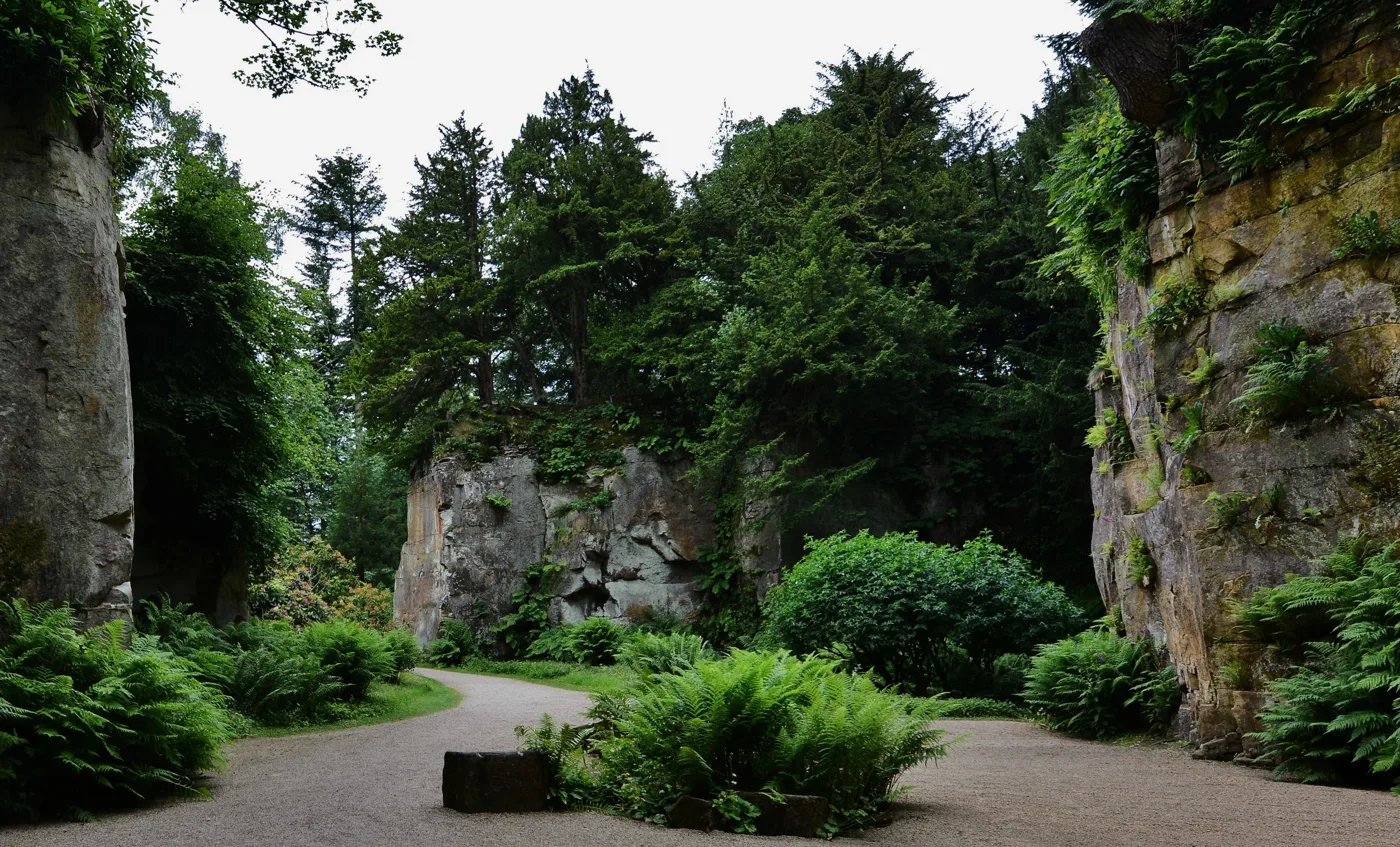 Belsay Hall and its gardens, near Morpeth, where the Snowman trail runs; the picture does not show the sculptures