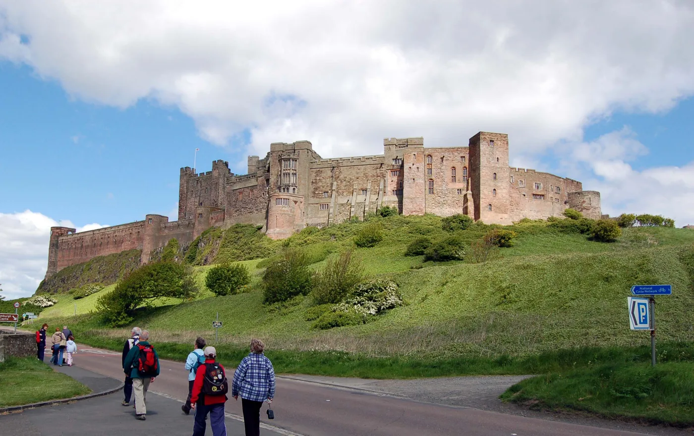 Bamburgh Castle above the village